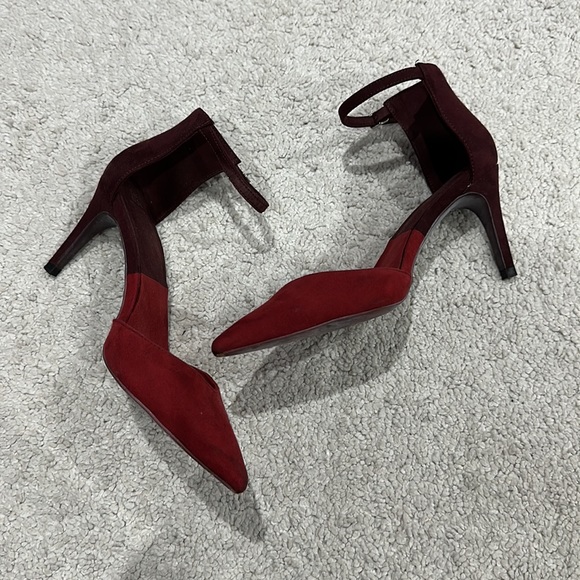 Zara Red Point Toe Heels Size 37 - Picture 4 of 5
